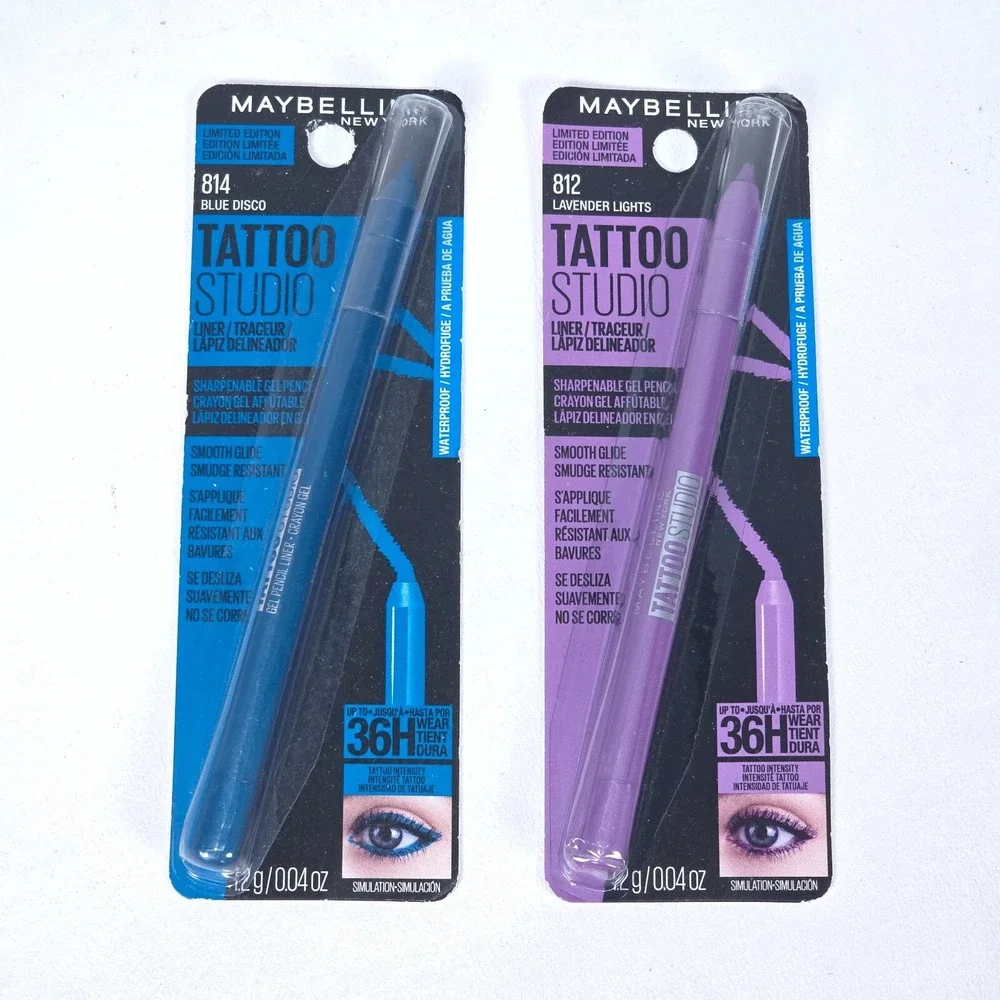 Maybelline Tattoo Studio Eyeliner 2-Pack Blue Disco & Lavender Lights Gel Pencil
